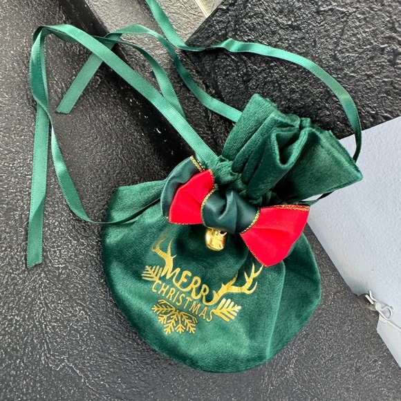 Accessories - Adorable Merry Christmas Silk like Christmas Pouch, bag, carry anything! NWT